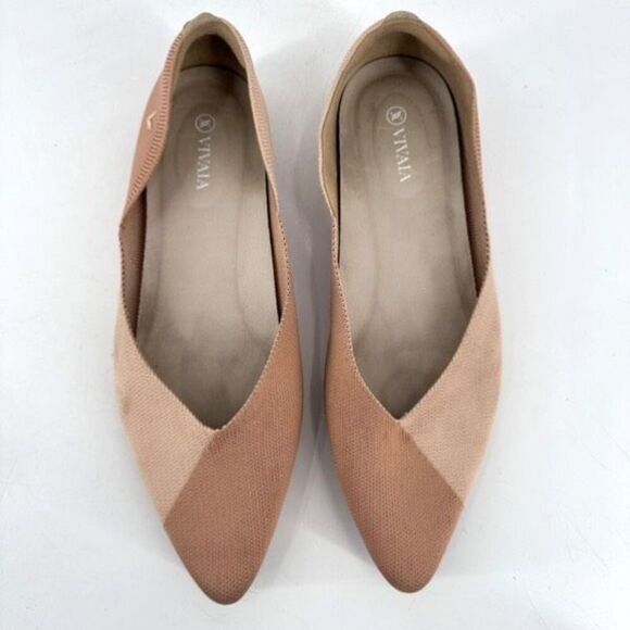 Vivaia Pointed-Toe V-Cut Flats (Valencia 2.0) Wheat Nature Size 11.5,  41.5 - Picture 3 of 11